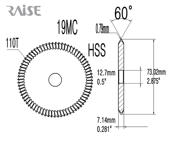 OEM Replacement of 19MC HSS Milling Cutter for Ilco, Keil