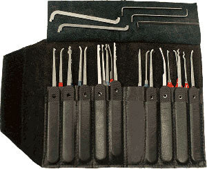 Professional 20 Piece Lock Pick Set Government Steel Tools