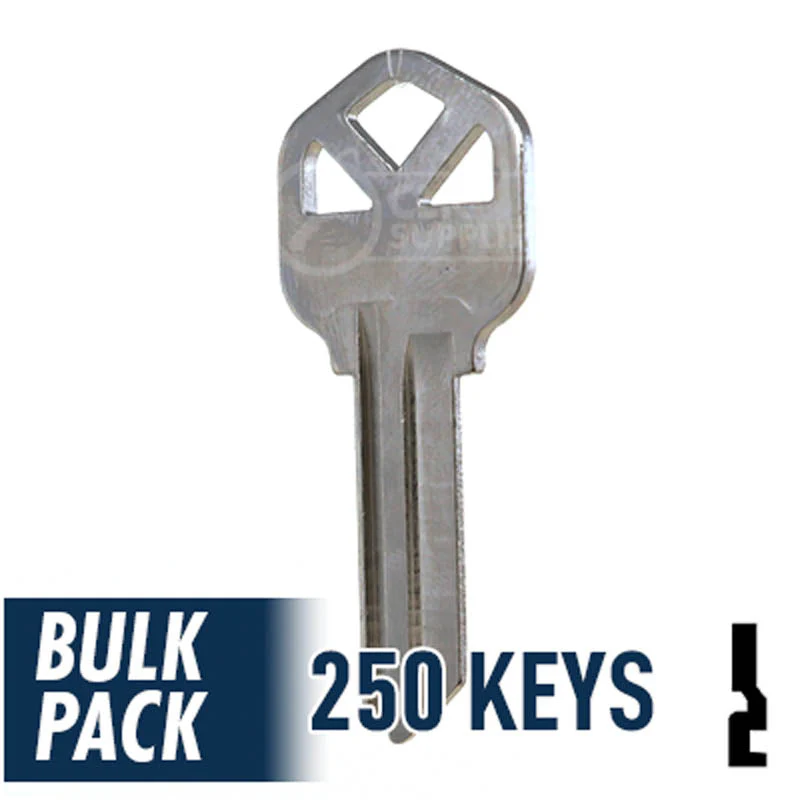 Uncut Key Blank | Kwikset | KW1 - 250 Pack (Nickel Plated) - Image 10