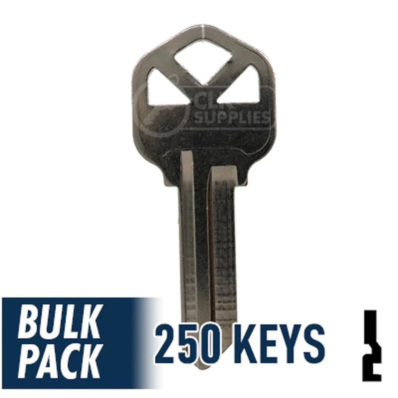 Uncut Key Blank | Kwikset | KW1 - 250 Pack (Nickel Plated) - Image 12