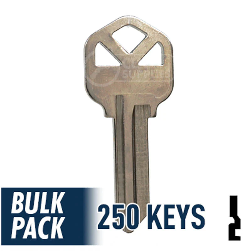 Uncut Key Blank | Kwikset | KW1 - 250 Pack (Nickel Plated) - Image 13