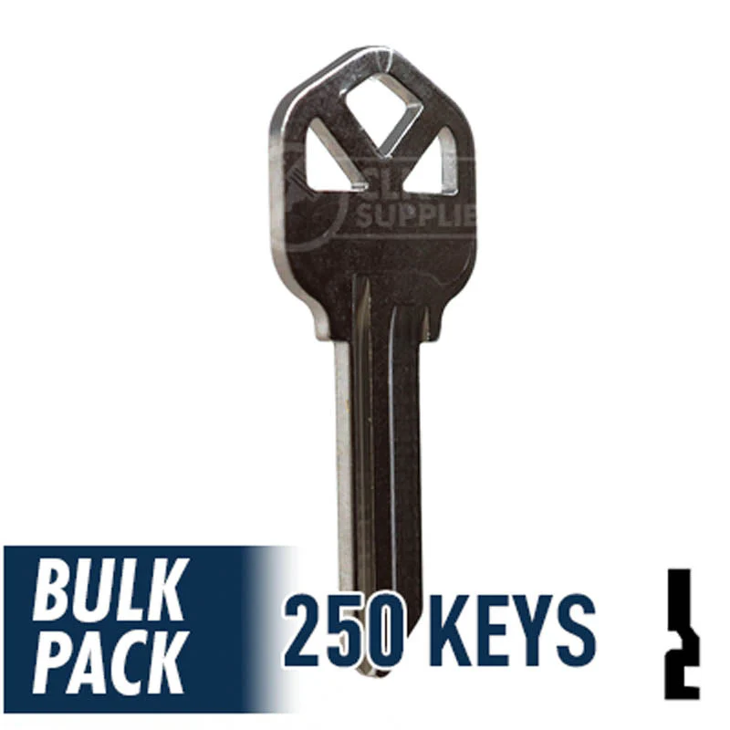 Uncut Key Blank | Kwikset | KW1 - 250 Pack (Nickel Plated) - Image 15