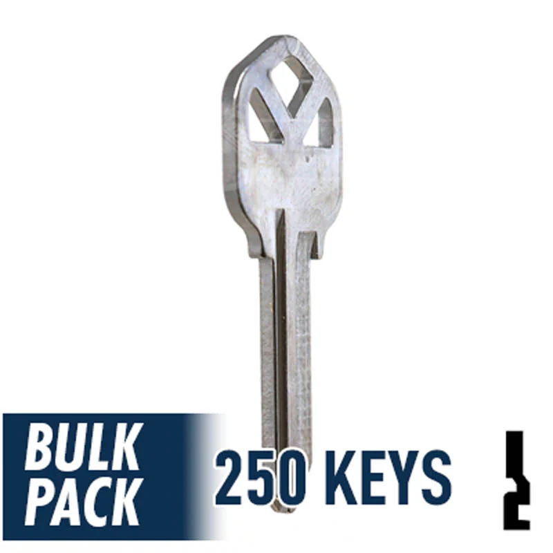 Uncut Key Blank | Kwikset | KW1 - 250 Pack (Nickel Plated) - Image 16