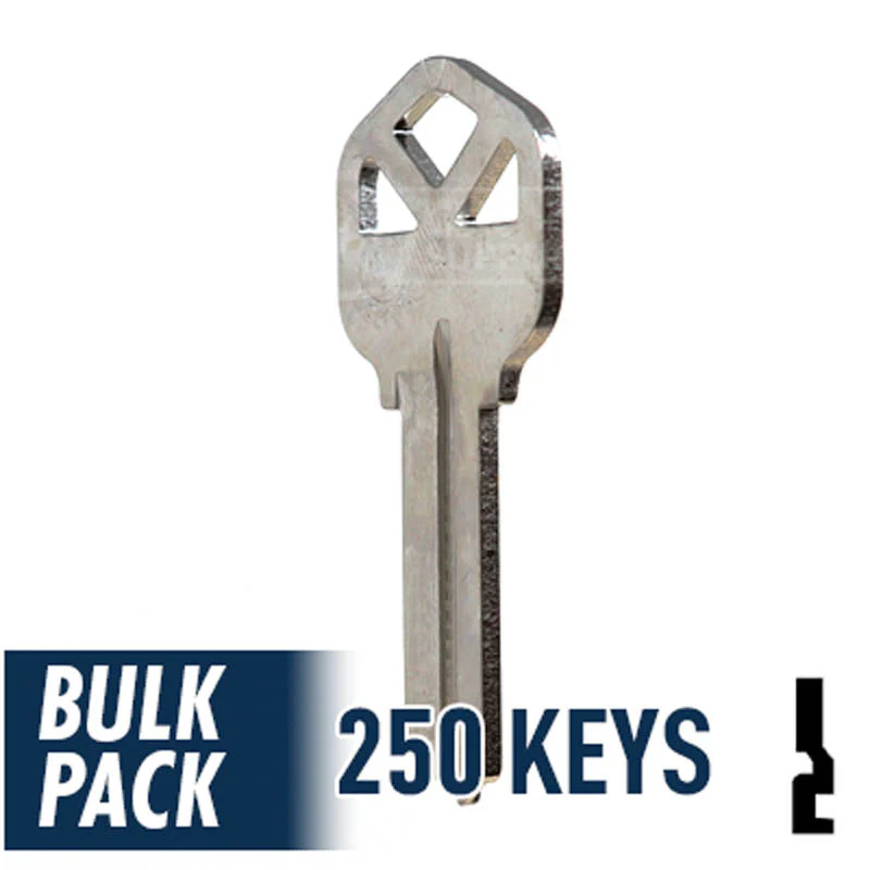 Uncut Key Blank | Kwikset | KW1 - 250 Pack (Nickel Plated) - Image 21