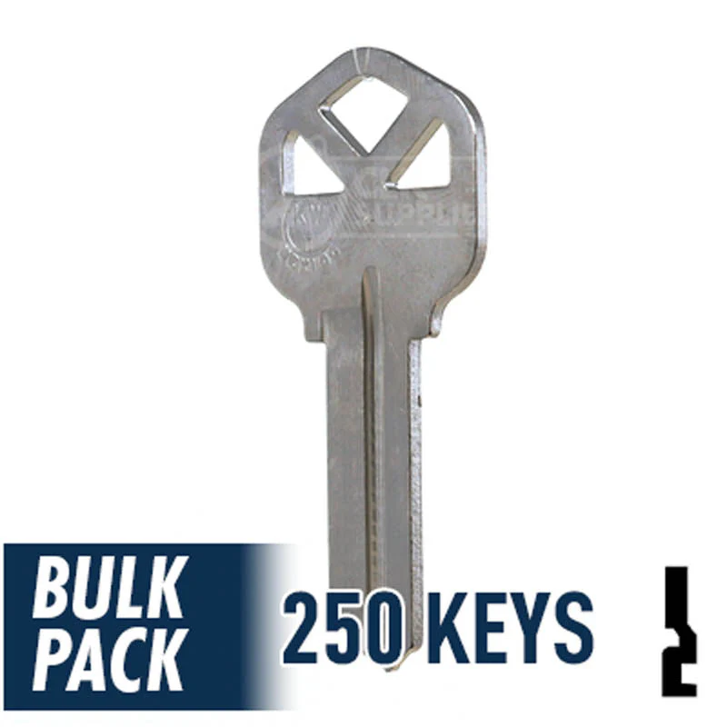 Uncut Key Blank | Kwikset | KW1 - 250 Pack (Nickel Plated) - Image 22