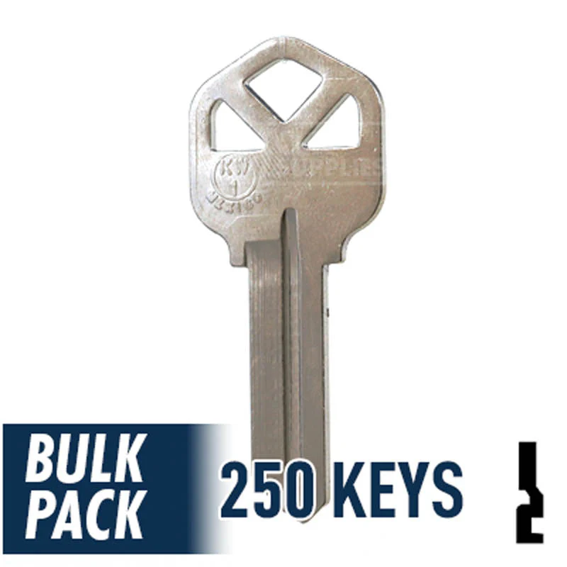 Uncut Key Blank | Kwikset | KW1 - 250 Pack (Nickel Plated) - Image 23