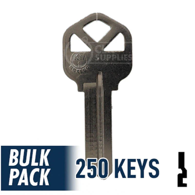 Uncut Key Blank | Kwikset | KW1 - 250 Pack (Nickel Plated) - Image 24