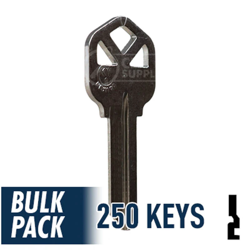 Uncut Key Blank | Kwikset | KW1 - 250 Pack (Nickel Plated) - Image 3
