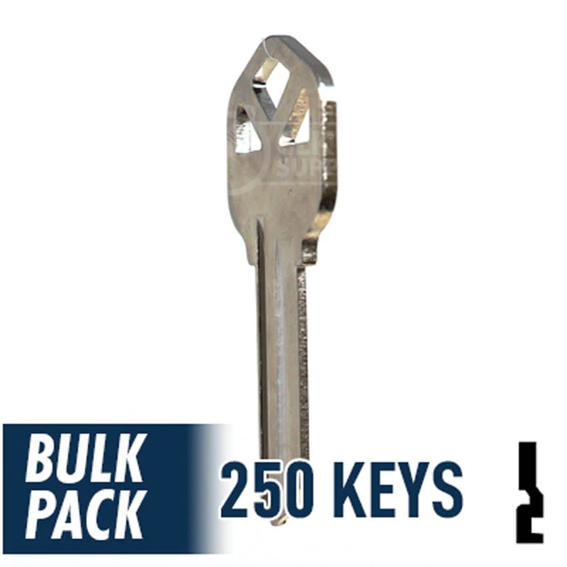 Uncut Key Blank | Kwikset | KW1 - 250 Pack (Nickel Plated) - Image 8
