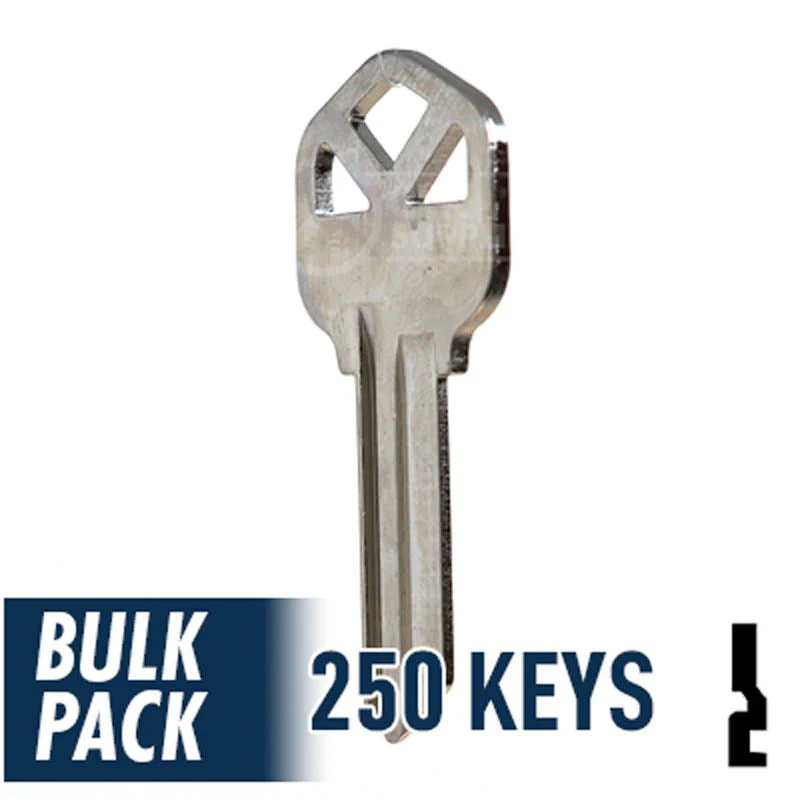Uncut Key Blank | Kwikset | KW1 - 250 Pack (Nickel Plated) - Image 9
