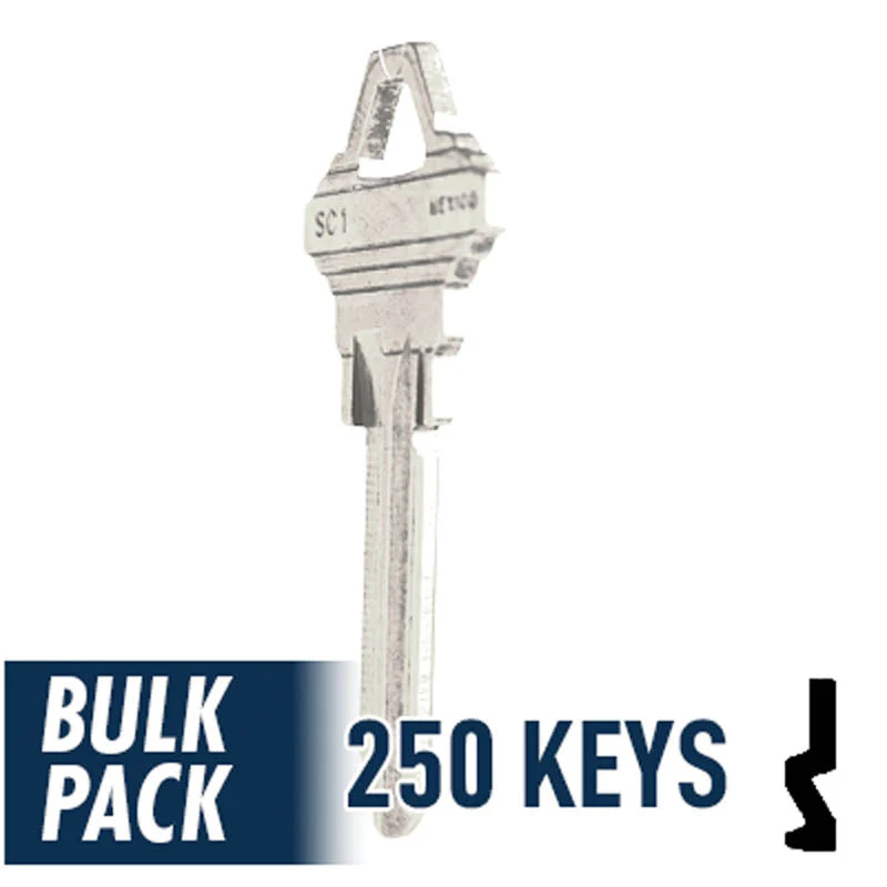 Uncut Key Blank | Schlage | SC1 - 250 Pack ( Nickel Plated ) - Image 21