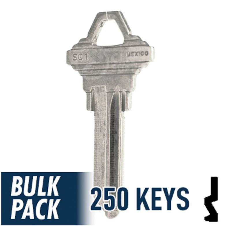 Uncut Key Blank | Schlage | SC1 - 250 Pack ( Nickel Plated ) - Image 23