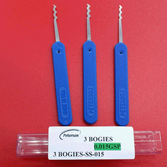 3 Piece GSP Bogie Lock Pick Set 0.015 Thickness