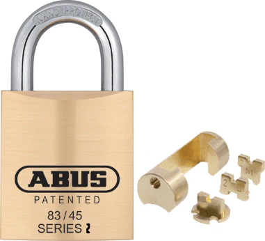 Abus 83/45 Rekeyable Padlock (For Key In Knob Cylinder) -Brass Body
