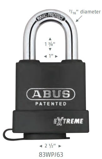 Abus Weatherized 83WP-IC/63 IC Core (SFIC) Padlock - Image 2