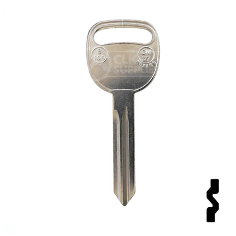 Uncut Key Blank | B106, P1115 | GM - Image 13