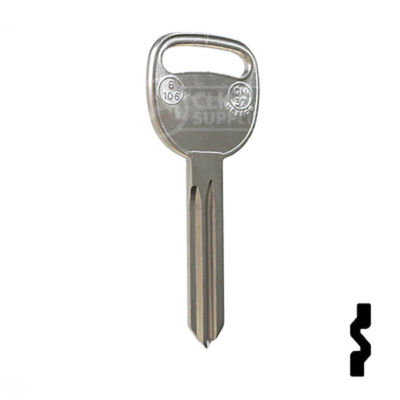 Uncut Key Blank | B106, P1115 | GM - Image 15