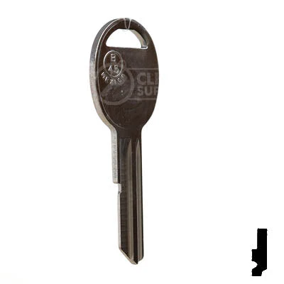 Uncut Key Blank | B45 "H", S1098H | GM - Image 5