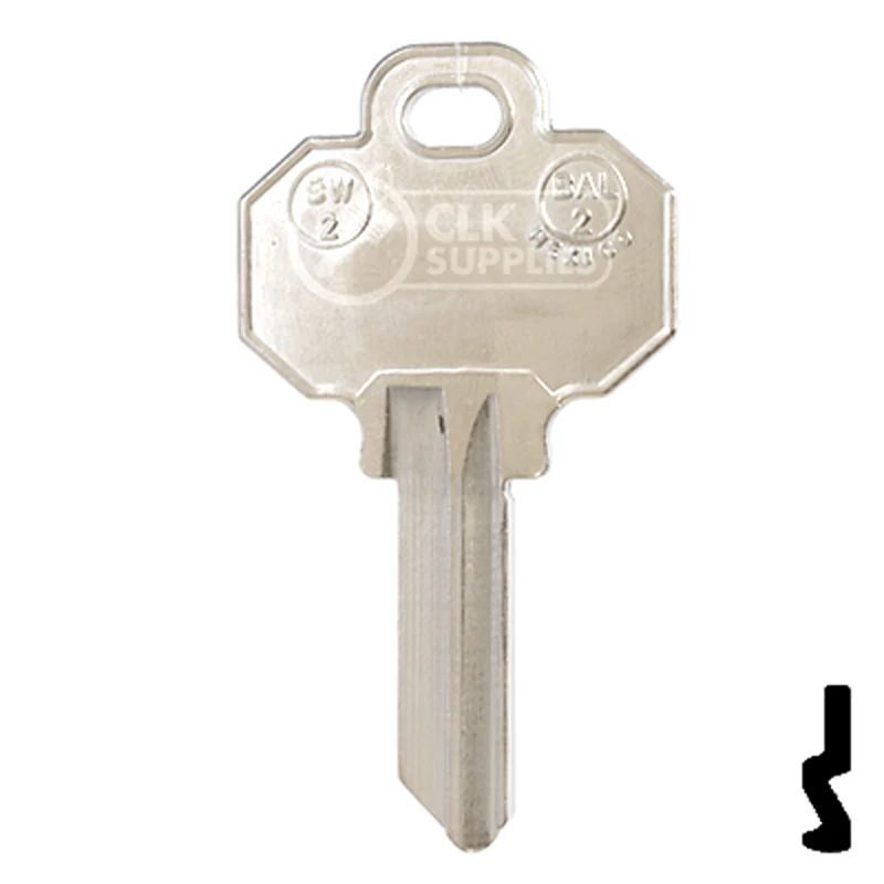 Uncut Key Blank | Baldwin | BW2-NP, 1510, BAL-2 - Image 12