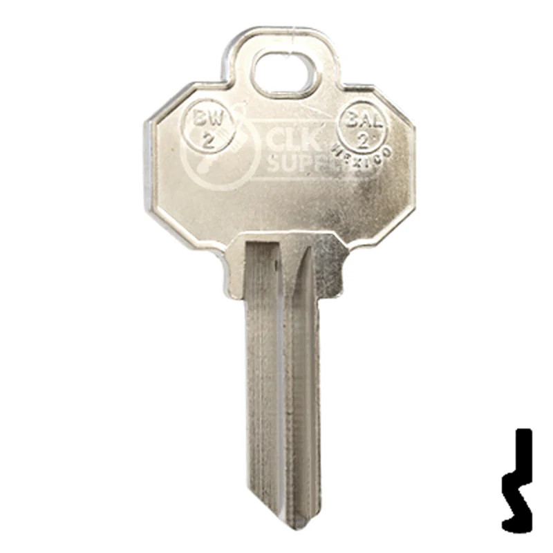 Uncut Key Blank | Baldwin | BW2-NP, 1510, BAL-2 - Image 14