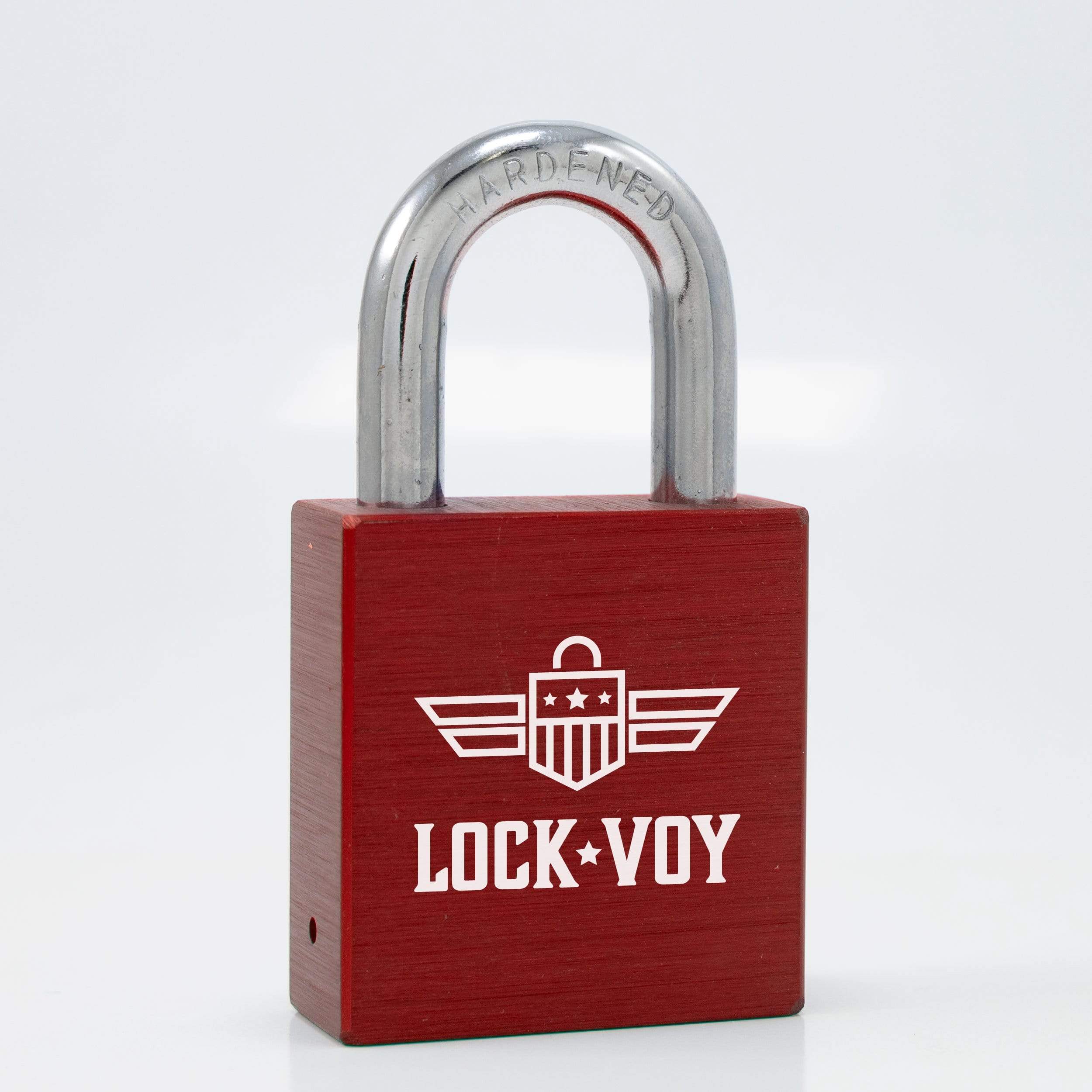 Freedom Series 10AR Aluminum USA Padlock by LockVoy -Red (Accepts KIK,KIL Cylinders)