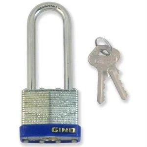 Gino 40MM Long Shackle Padlock KA #B