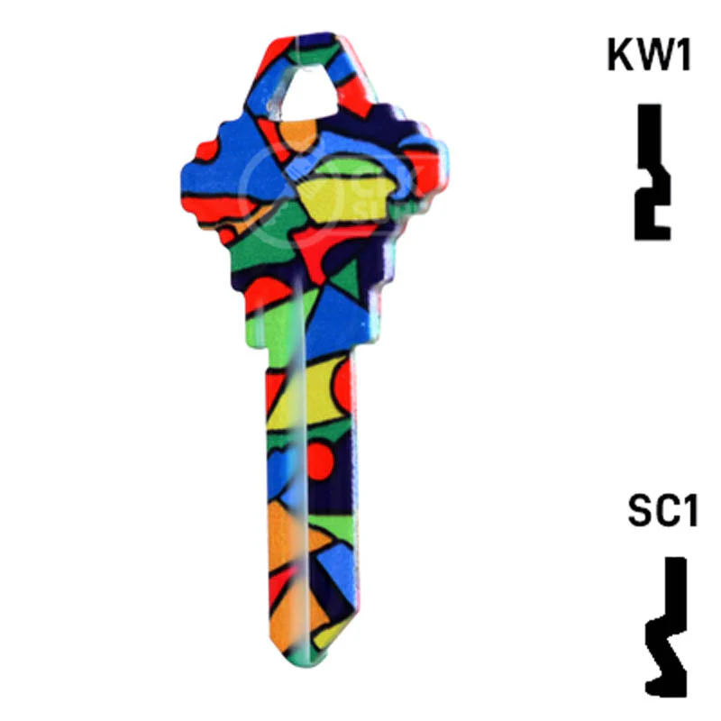 Happy Keys- Colored Glass Key (Choose Keyway) - Image 11