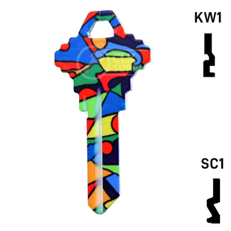 Happy Keys- Colored Glass Key (Choose Keyway) - Image 12