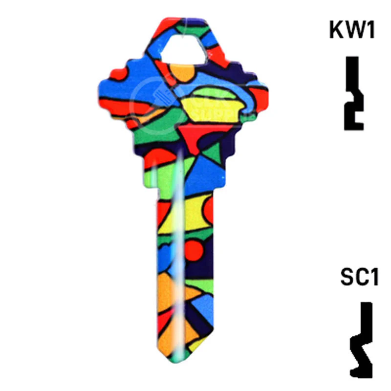 Happy Keys- Colored Glass Key (Choose Keyway) - Image 14