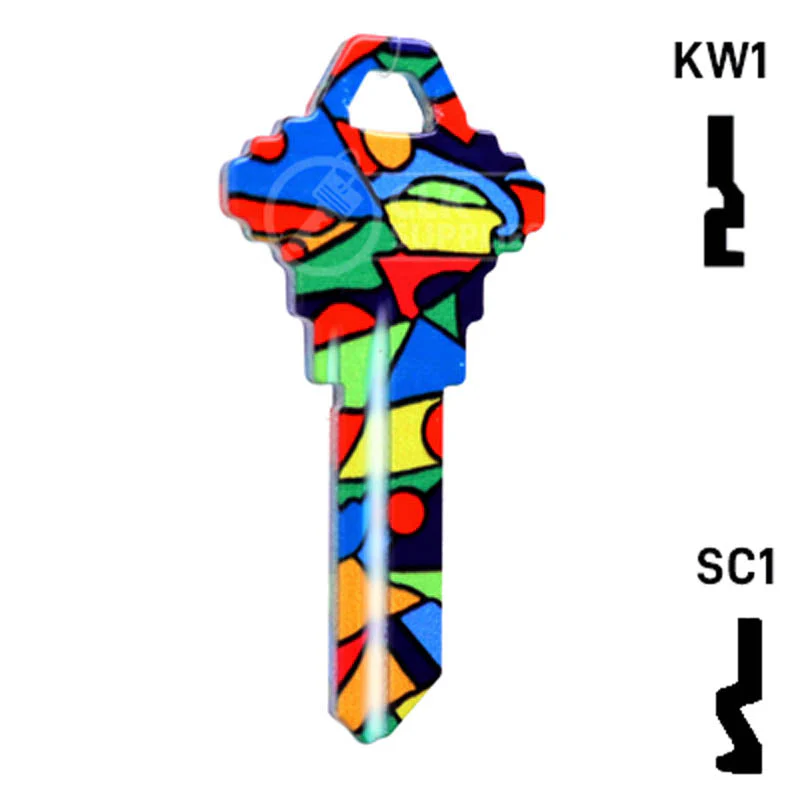 Happy Keys- Colored Glass Key (Choose Keyway) - Image 15