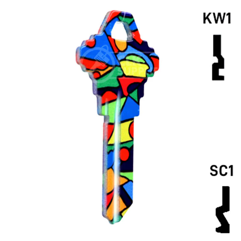 Happy Keys- Colored Glass Key (Choose Keyway) - Image 16