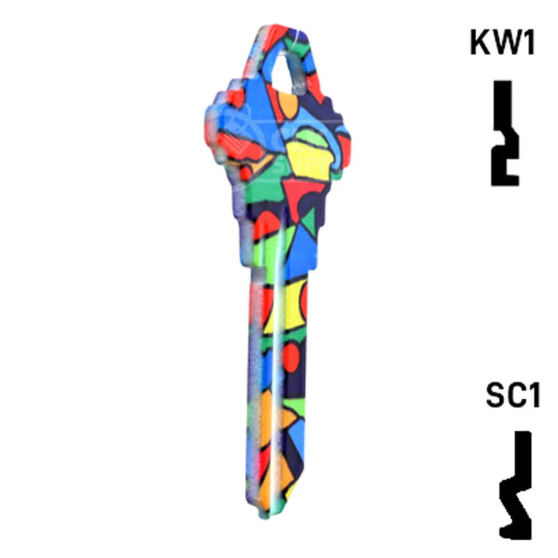 Happy Keys- Colored Glass Key (Choose Keyway) - Image 17