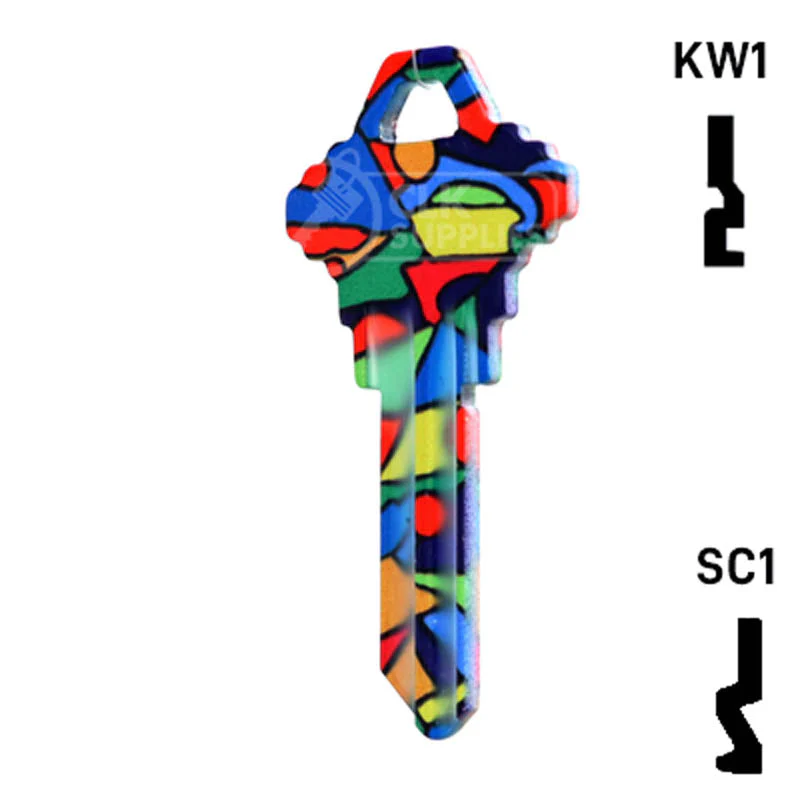 Happy Keys- Colored Glass Key (Choose Keyway) - Image 23