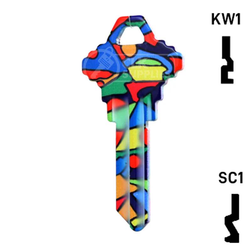 Happy Keys- Colored Glass Key (Choose Keyway) - Image 24