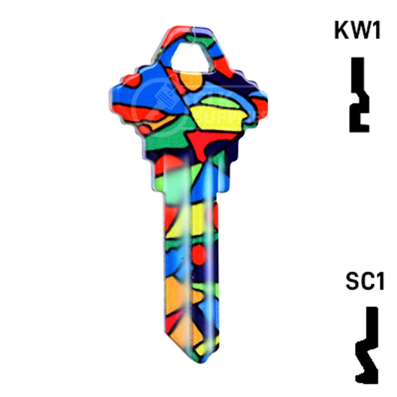 Happy Keys- Colored Glass Key (Choose Keyway) - Image 3