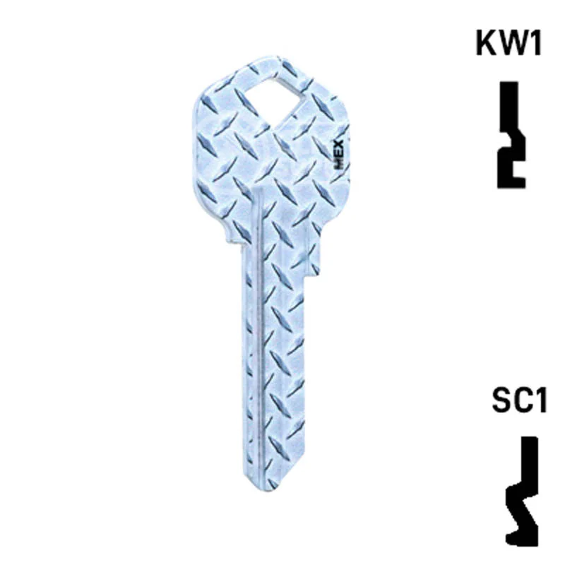 Happy Keys- Diamond Plate Key (Choose Keyway) - Image 15