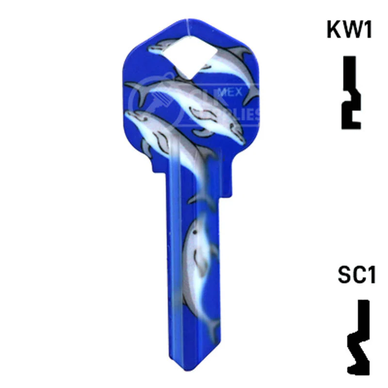 Happy Keys- Dolphins Key (Choose Keyway) - Image 12
