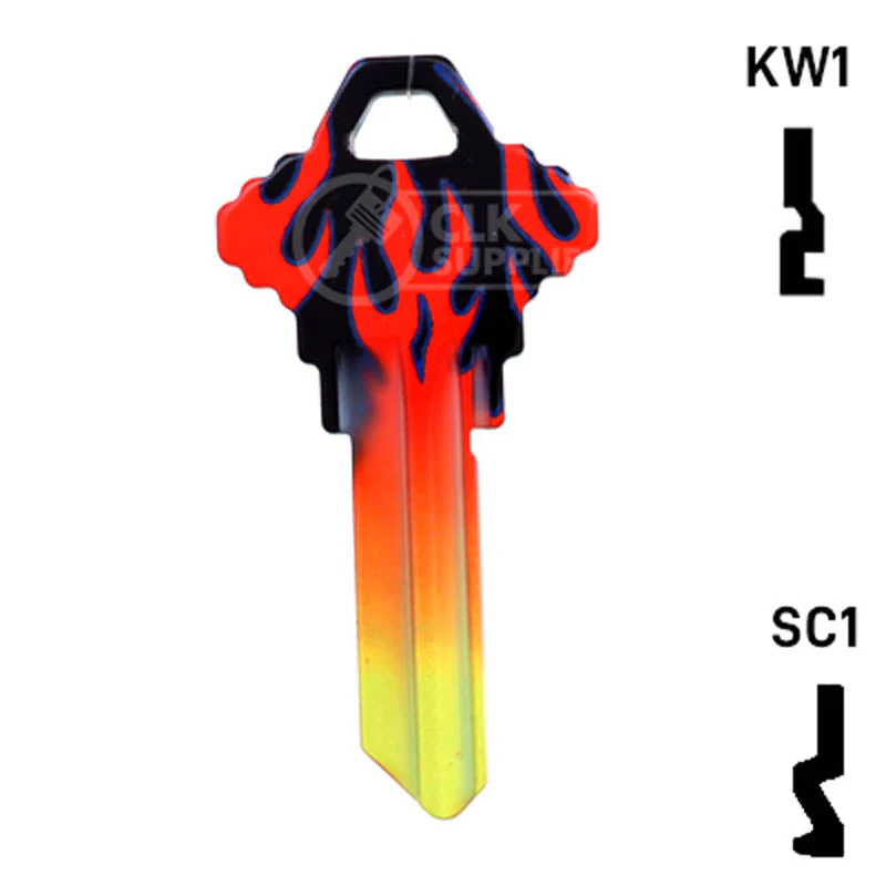 Happy Keys- Flames Key (Choose Keyway)