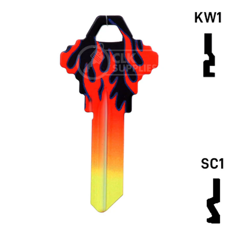 Happy Keys- Flames Key (Choose Keyway) - Image 13