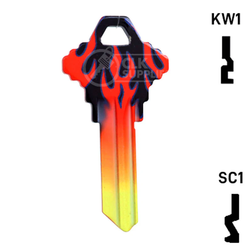 Happy Keys- Flames Key (Choose Keyway) - Image 2