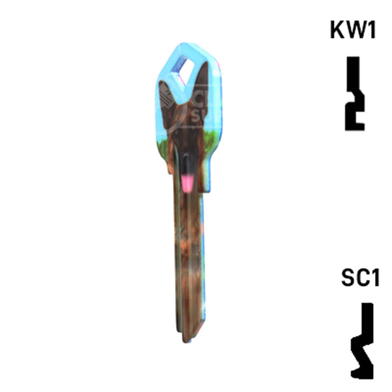 Happy Keys- German Shepherd Key (Choose Keyway) - Image 21