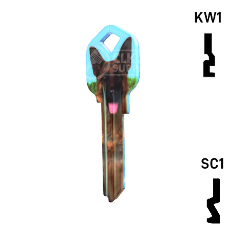 Happy Keys- German Shepherd Key (Choose Keyway) - Image 22