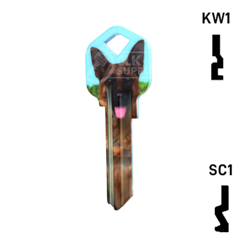 Happy Keys- German Shepherd Key (Choose Keyway) - Image 23
