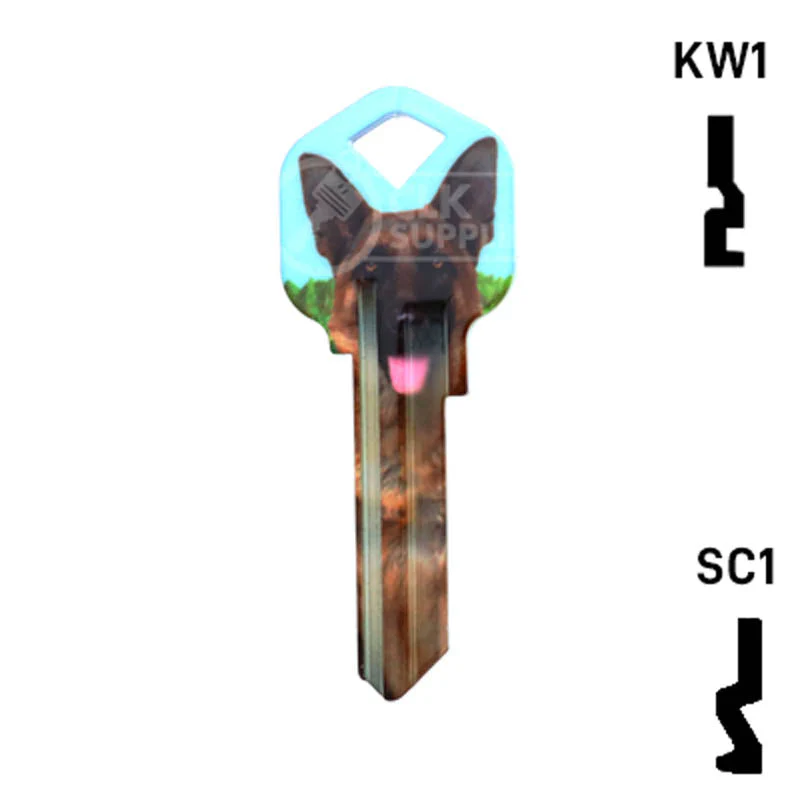 Happy Keys- German Shepherd Key (Choose Keyway) - Image 24