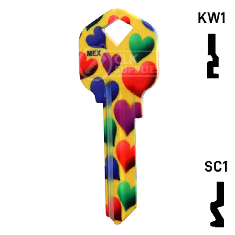 Happy Keys- Hearts Key (Choose Keyway) - Image 12