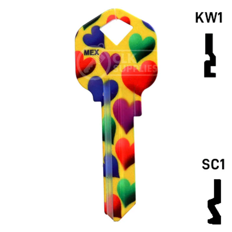 Happy Keys- Hearts Key (Choose Keyway) - Image 13