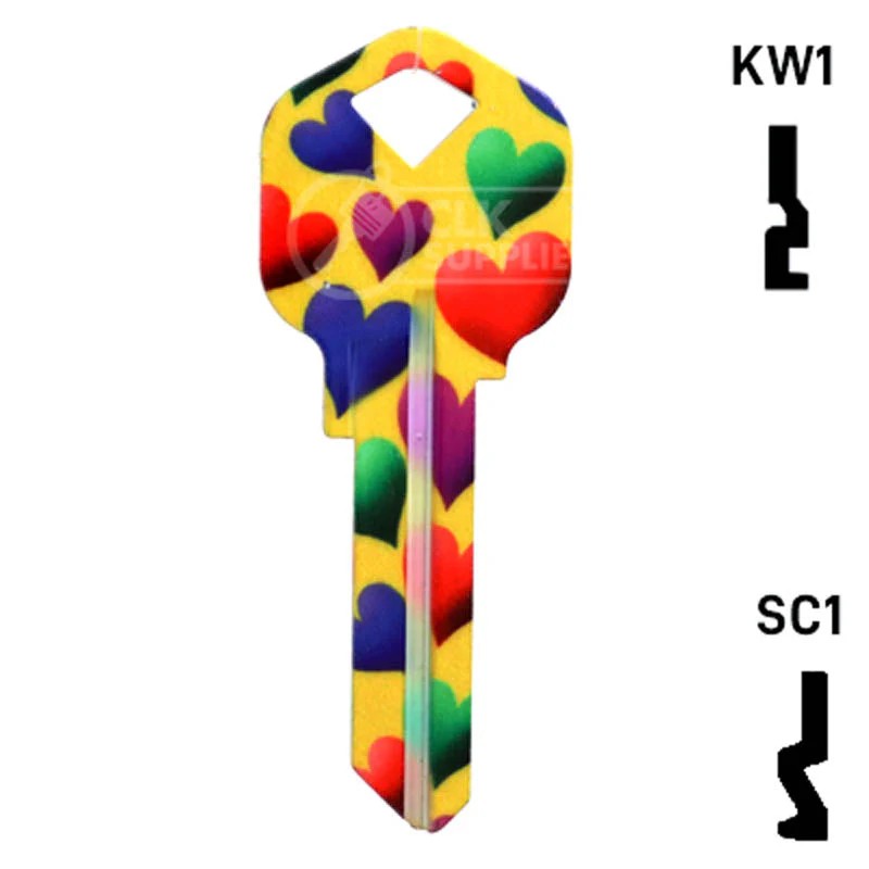Happy Keys- Hearts Key (Choose Keyway) - Image 2