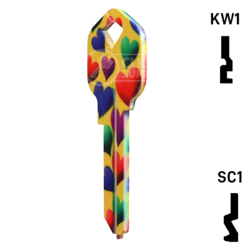 Happy Keys- Hearts Key (Choose Keyway) - Image 22