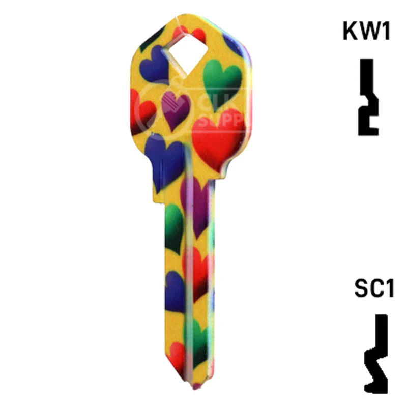 Happy Keys- Hearts Key (Choose Keyway) - Image 23
