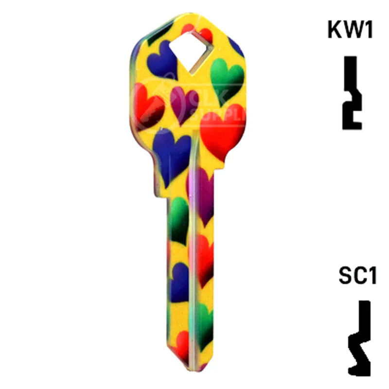Happy Keys- Hearts Key (Choose Keyway) - Image 4